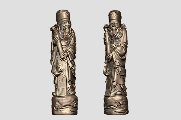 【八仙張果老】五軸聯動雕刻機立體擺件精雕圖