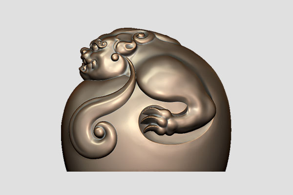 【貔貅蛋形印章】五軸立體精雕機圖紙YD-SS10127