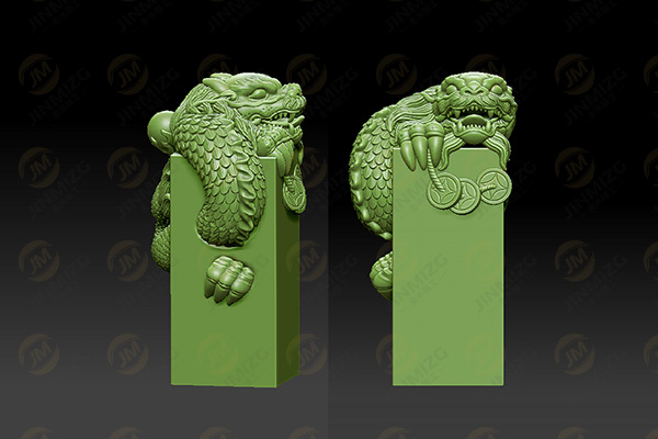 【龍印章】玉雕機(jī)立體浮雕圖紙YD-SS100284