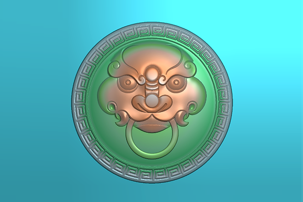 【獸頭牌】玉雕機平面浮雕圖紙A-10723