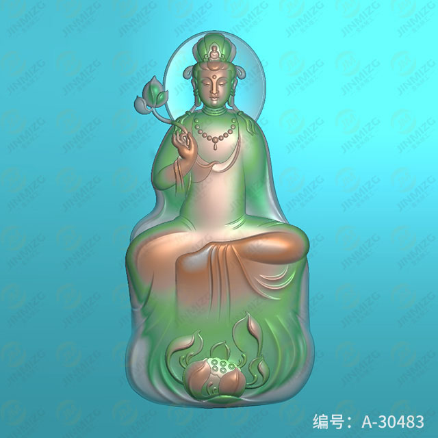 【觀音】玉雕機平面浮雕圖紙A-30483