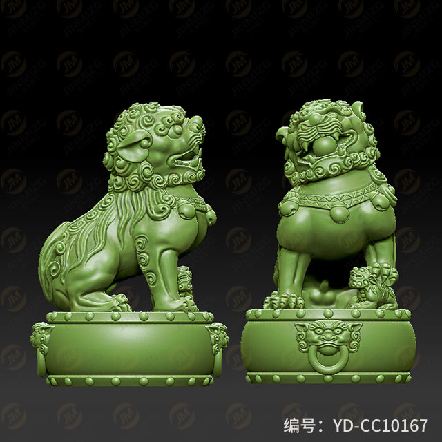 【獅子01雌】玉雕機平面浮雕圖紙YD-CC10167